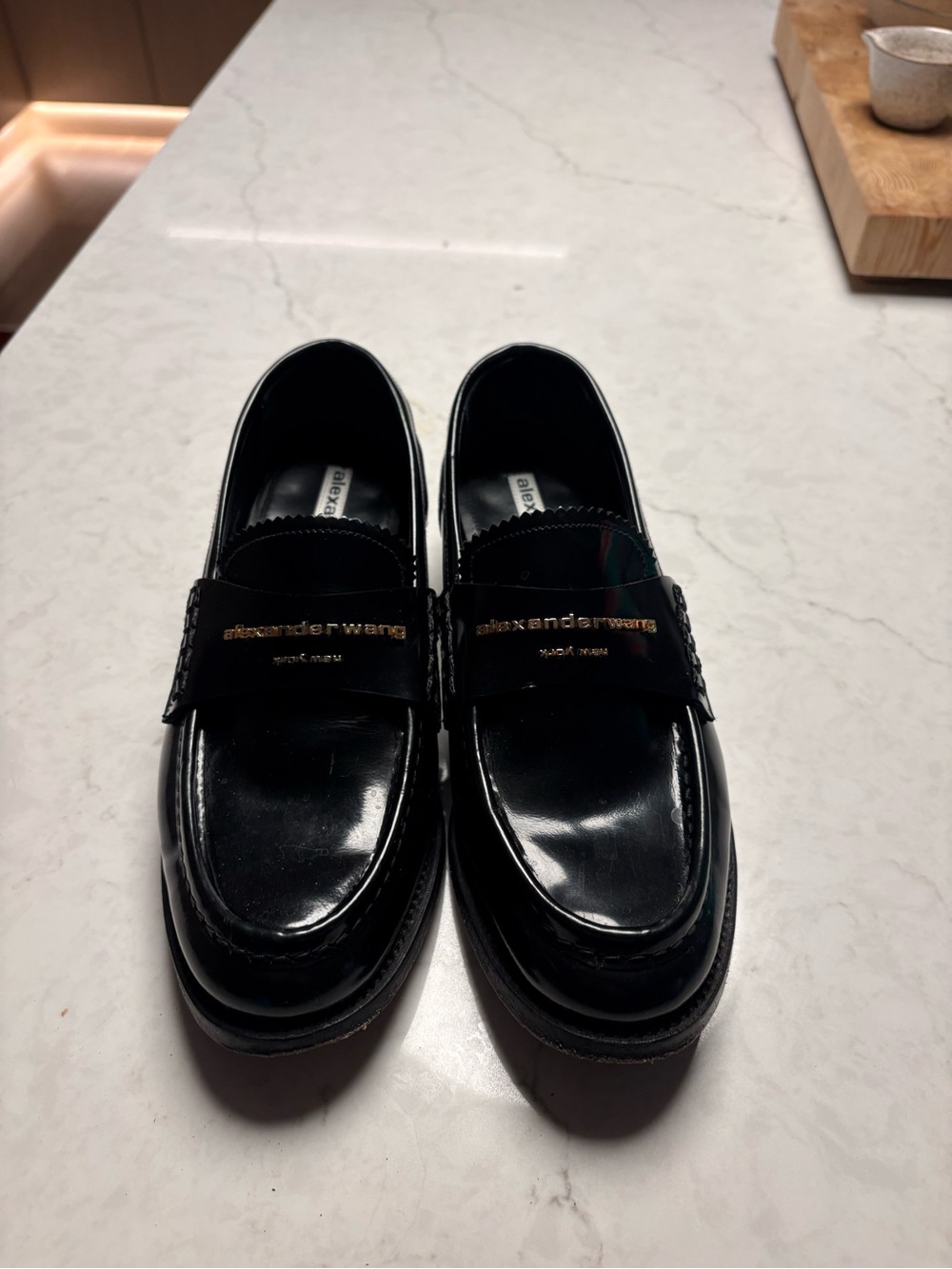 Alexander Wang Black Patent Leather Penny Loafers 6.5/37